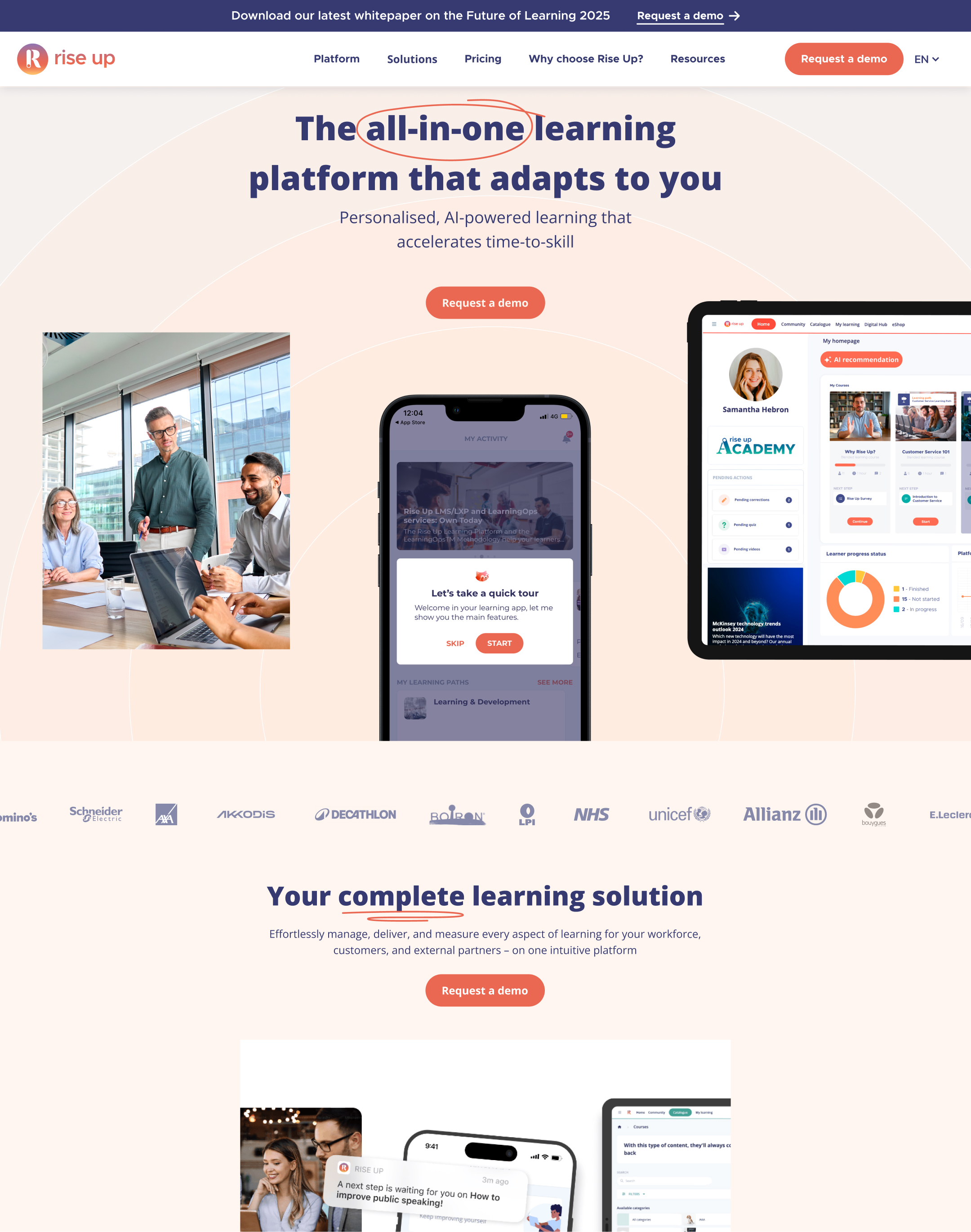 Screenshot of homepage